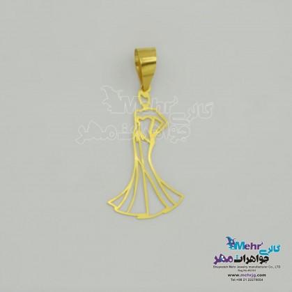 آویز طلا - طرح بانو-MM1660